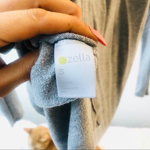 Zella Oversized Grey Long Sleeve Yoga Athleisure Top - Picture 6 of 9
